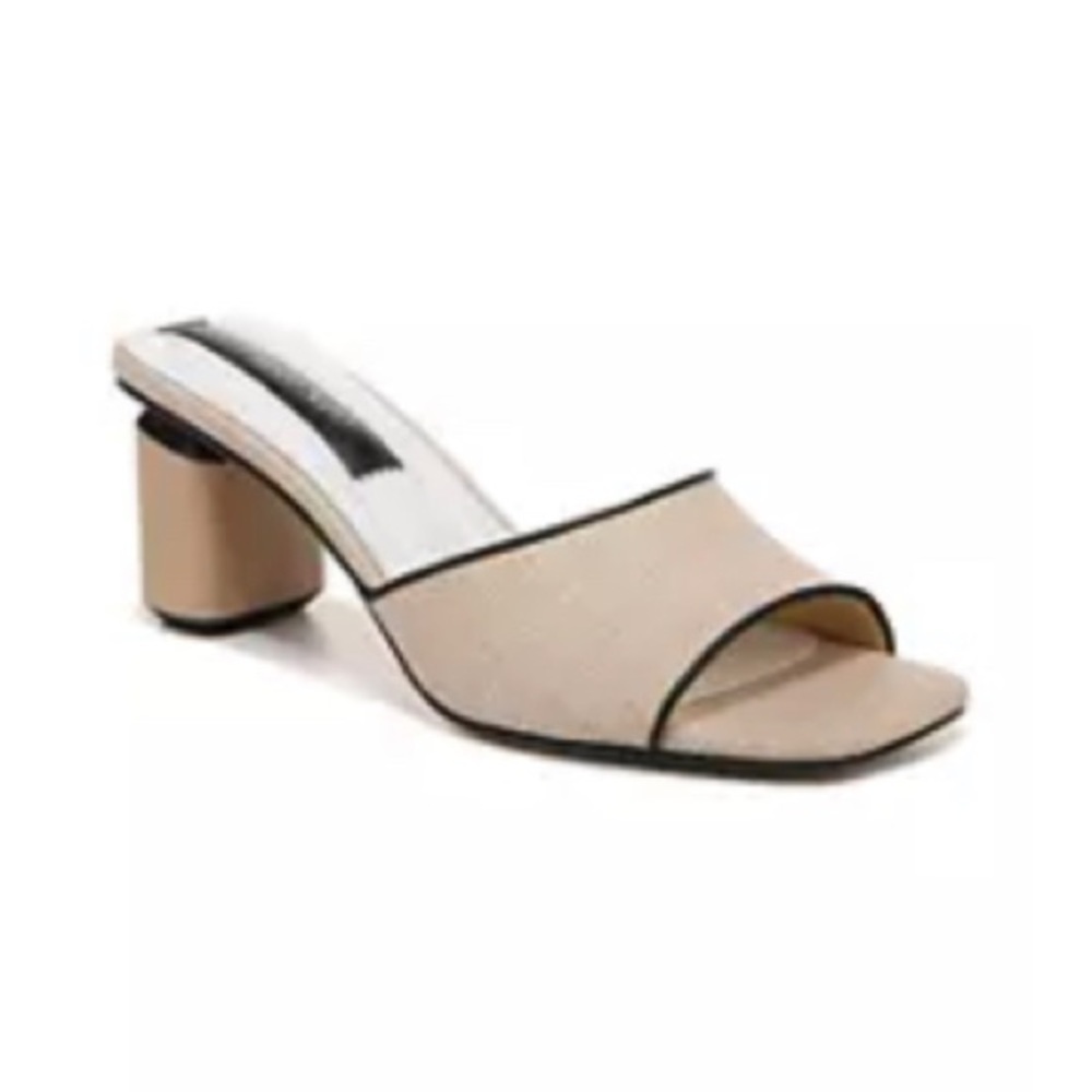 Franco Sarto Linley Slide Sandal Block Heel in Natural Size 9.5 NEW